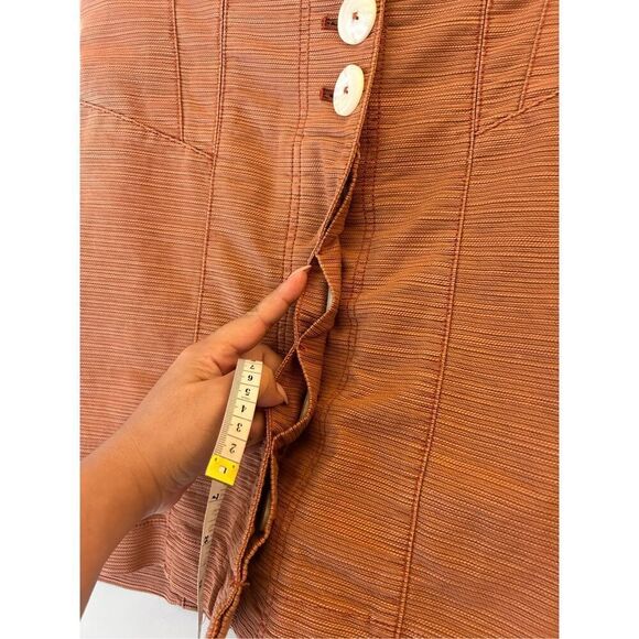Free People Every Minute Every Hour Terra Cotta Button-Up Mini Skirt 8 - Picture 10 of 10